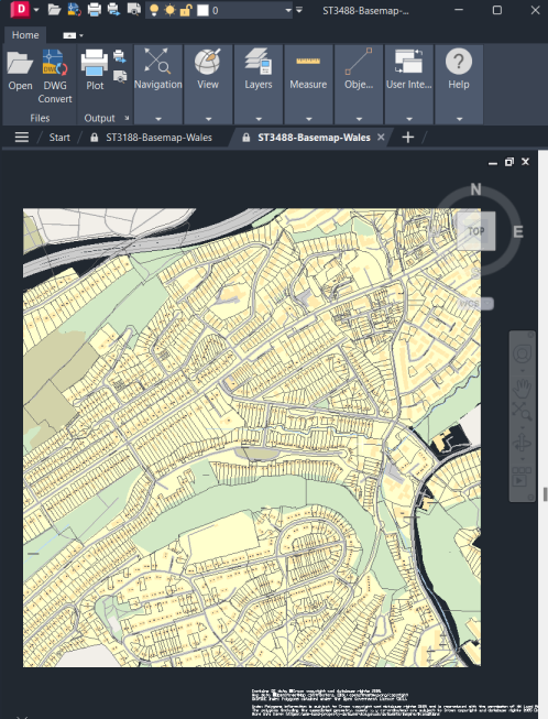 CAD screenshot preview of Basemap for Wales